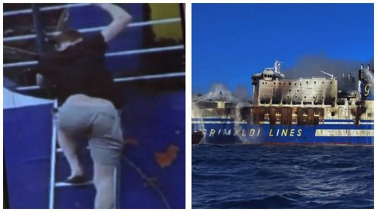 Unul dintre pasagerii dispăruţi după ce un feribot a luat foc în largul insulei Corfu a fost găsit în viaţă