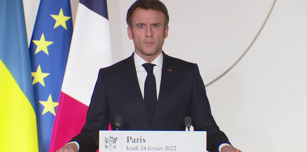 Macron ameninţă Rusia, care ”trebuie să dea socototeală”, cu sancţiuni ”pe măsura agresiunii” din Ucraina