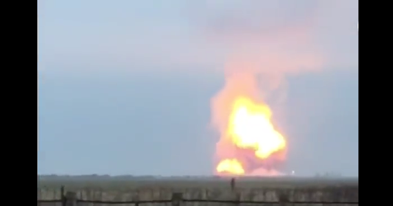 Explozie la un depozit de muniţie dintr-o bază militară rusă din Peninsula Crimeea, soldată cu doi răniţi. - VIDEO 