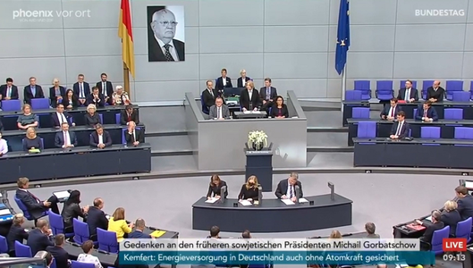 Deputaţii germani păstrează în Bundestag un moment de reculegere în memoria lui Gorbaciov 