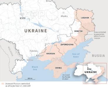 Kremlinul nu ştia, cu două ore înainte de anexare, în ce frontiere anexează două regiuni ucrainene