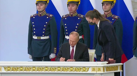 Putin semnează documentele anexării regiunilor ucrainene Zaporijjea, Herson, Doneţk şi Lugansk