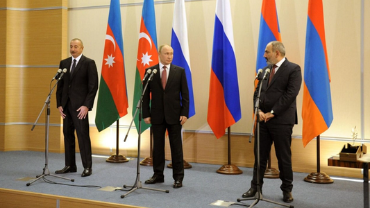 Premierul armean Nikol Paşinian anunţă un summit cu preşedinţii rus Vladimir Putin şi azer Ilham Aliev, la Soci, la 31 octombrie, la invitaţia Kremlinului