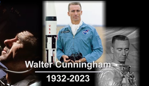 Astronautul Walter Cunningham, care a făcut parte din prima misiune Apollo cu echipaj uman, a murit la vârsta de 90 de ani 