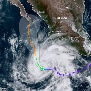 Furtuna Norma se va transforma în uragan, în timp ce se îndreaptă spre Baja California