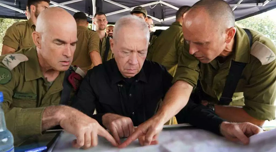 Yoav Gallant ameninţă. la o inspecţie într-o bază navală la Aşdod, că va avea loc o ofensivă terestră şi că va fi ”mortală”
