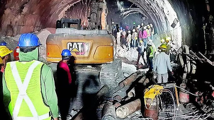 Aproximativ 40 de muncitori, blocaţi în Himalaya indiană, în urma surpării unui tunel rutier aflat în construcţie, Char Dham
