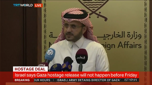 UPDATE-Armistiţiul între Israel şi Hamas începe vineri la ora 7.00, iar 13 ostatici civili, femei şi copii, urmează să fie eliberaţi vineri la ora 16.00, anunţă Qatarul
