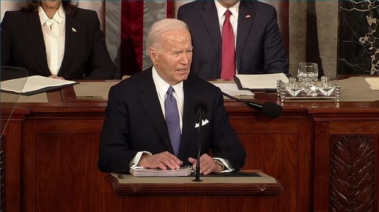 UPDATE - Joe Biden a ţinut discursul despre Starea Uniunii: „Am venit să trezesc Congresul. Mesajul meu pentru Putin: Nu vom pleca, nu ne vom pleca”/  „Nu sunt soldaţi americani în război în Ucraina” / Reacţia lui Trump şi replica republicanilor - VIDEO