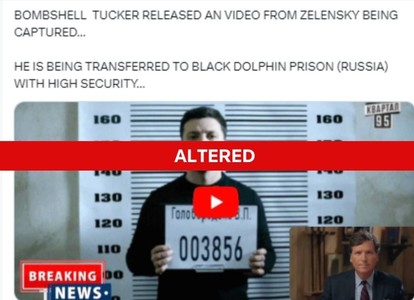 Fake cu Tucker Carlson care ar relata despre arestarea lui Volodimir Zelenski