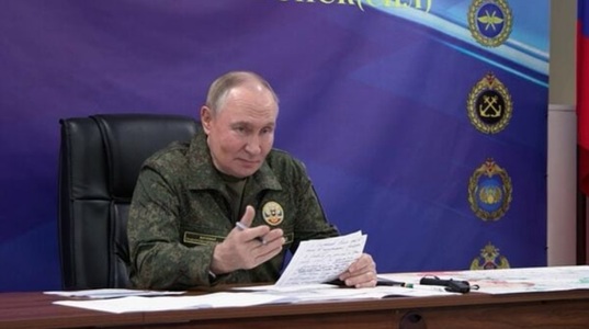 Vladimir Putin anunţă succesul unui test final al unei rachete de croazieră cu propulsie nucleară, Burevestnik. şi că urmează să fie introdusă în curând în serviciu