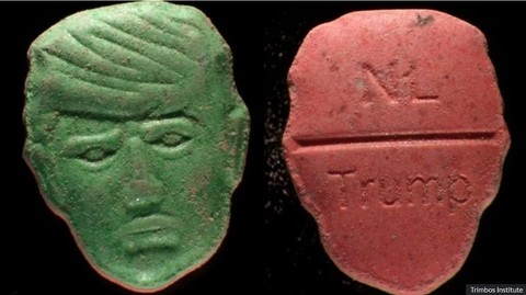Un institut olandez de sănătate emite o „alertă roşie” cu privire la pastile de ecstasy care au forma chipului lui Trump: „Nu consumaţi această pastilă sub nicio formă!”
