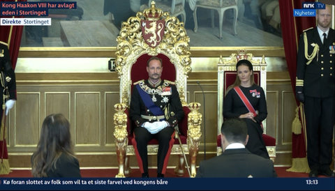 Regele Haakon al Norvegiei a depus jurământul de loialitate în parlament