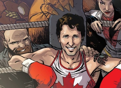 Prim-ministrul canadian Justin Trudeau, personaj de benzi desenate, într-o revistă Marvel