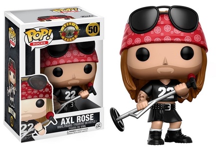 Jucării din vinil care îi reprezintă pe trei dintre membrii fondatori ai trupei Guns N’ Roses vor fi lansate de Crăciun