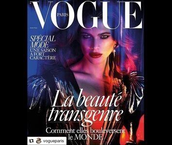 Un model transgender va apărea pentru prima dată pe coperta ediţiei franceze a revistei Vogue