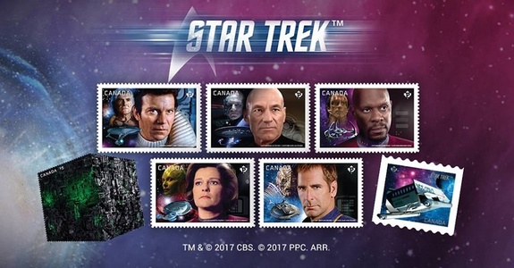 O ediţie specială de timbre, dedicată francizei ”Star Trek”, emisă de Poşta Naţională a Canadei