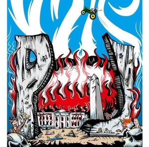 Un poster de concert al formaţiei Pearl Jam arată trupul lui Trump în putrefacţie pe peluza în flăcări de la Casa Albă