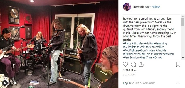 Membri ai trupelor Metallica, Foo Fighters şi Iron Maiden au cântat împreună la o petrecere
