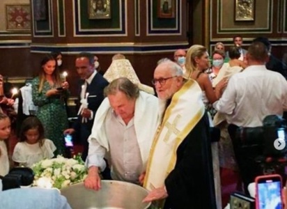 Gérard Depardieu a fost botezat ortodox în catedrala Sfântul Alexandru Nevski din Paris 