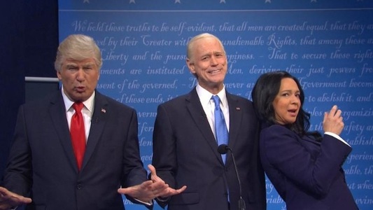 "Saturday Night Live": Ultima confruntare dintre Trump şi Biden, parodiată la NBC de Alec Baldwin, Jim Carrey şi Maya Rudolph - VIDEO