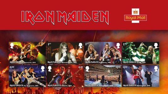 Royal Mail a emis 12 timbre în onoarea formaţiei heavy metal Iron Maiden