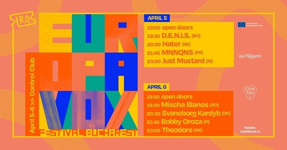 Europavox Festival Bucharest - Artişti din şapte ţări concertează la Control Club, pe 5 şi 6 aprilie