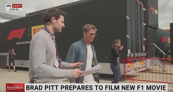 Brad Pitt, pe circuitul Marelui Premiu de la Silverstone pentru filmări la o nouă producţie