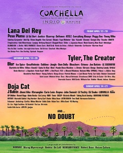 Lana Del Rey, Doja Cat, No Doubt, Blur, DJ Snake, pe afişul Festivalului Coachella