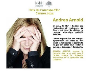 Cannes 2024 - Regizoarea britanică Andrea Arnold va fi recompensată cu prestigiosul Carrosse d'Or