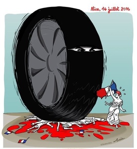 Atentatul de la Nisa: Desene realizate în memoria victimelor abundă pe reţelele de socializare - FOTO