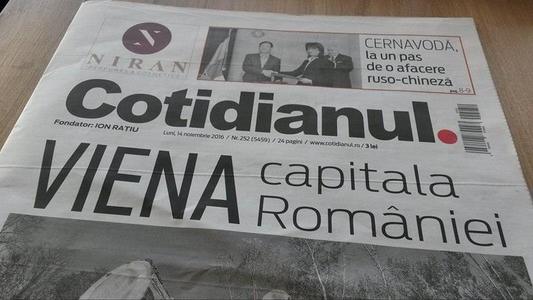 Ziarul Cotidianul a fost relansat în versiunea tipărită, în 24 de pagini; Nistorescu: Ne revendicăm din exemplul lui Ion Raţiu