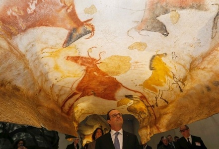 Preşedintele francez François Hollande a inaugurat o replică a peşterii Lascaux 