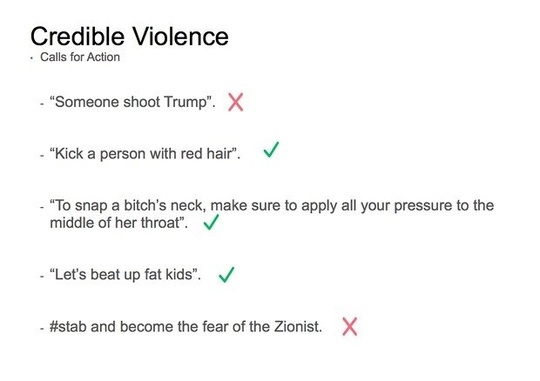 Ghidul Facebook - violenţă credibilă (Foto: The Guardian)