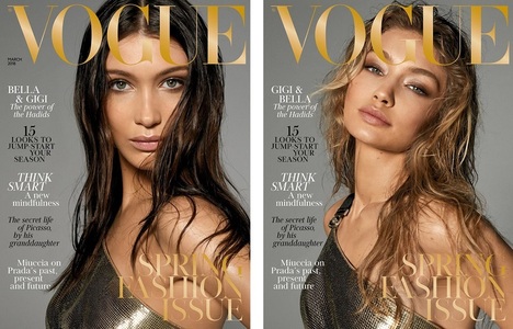 British Vogue a iscat controverse după ce a publicat o imagine nud cu surorile Gigi şi Bella Hadid - FOTO