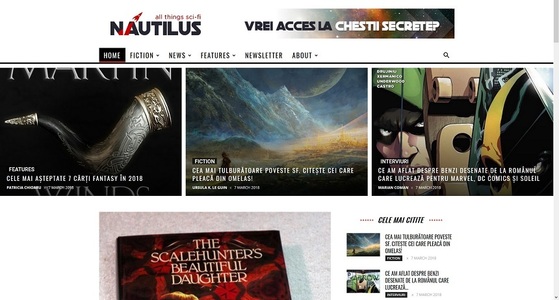 Revista Nautilus, dedicată literaturii, filmelor şi jocurilor science-fiction şi fantasy, relansată online