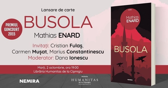 Romanul "Busola", de Mathias Enard, câştigător al premiului Goncourt, va fi lansat la editura Nemira
