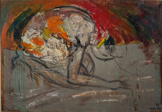 „Căutând scoici”, 1978, tehnică mixtă pe carton