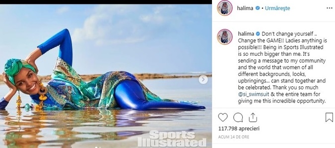 Sports Illustrated: Un manechin a pozat, în premieră, în hijab şi burkini  