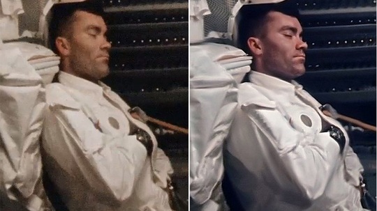 Fred Haise, în timp ce se odihnea