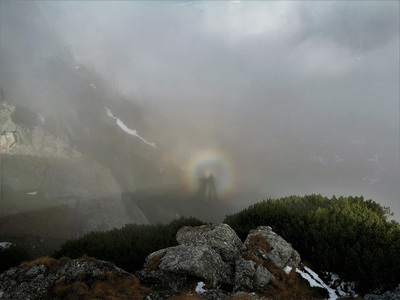 Efectul Gloria, fenomen foarte rar, surprins în imagini de un ranger al Administraţiei Parcului Natural Bucegi - FOTO