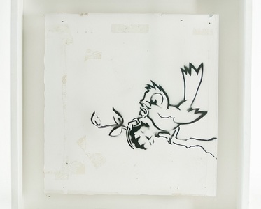 Lucrarea lui Banksy "Bird with Grenade", adjudecată în Olanda la 170.000 de euro