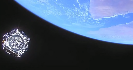 Telescopul Spaţial James Webb, îndepărtându-se de rachetă pentru a-şi urma misiunea