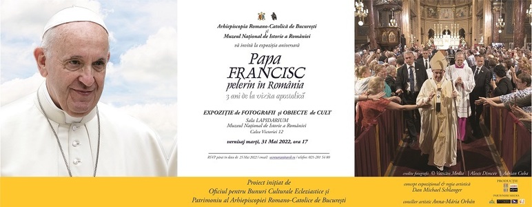 „Papa Francisc - Pelerin în România, 3 ani de la vizita apostolică”, expoziţie de fotografie la MNIR. Celebrul papamobil, între exponate