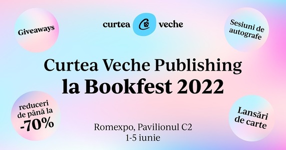 Curtea Veche Publishing, la Bookfest 2022: Volume de Stanisław Lem, Joyce Carol Oates, Theodor W. Adorno, Sharon Stone, Jamie Oliver, între noutăţi