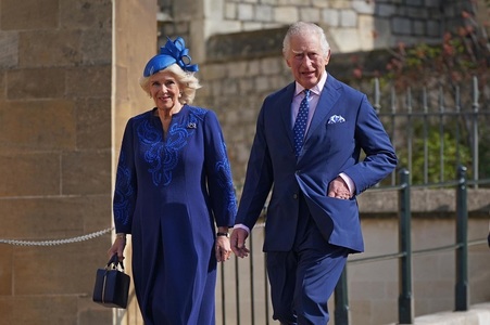 Familia regală britanică s-a reunit la Castelul Windsor pentru prima slujbă de Paşte de când Charles III este rege - FOTO/ VIDEO