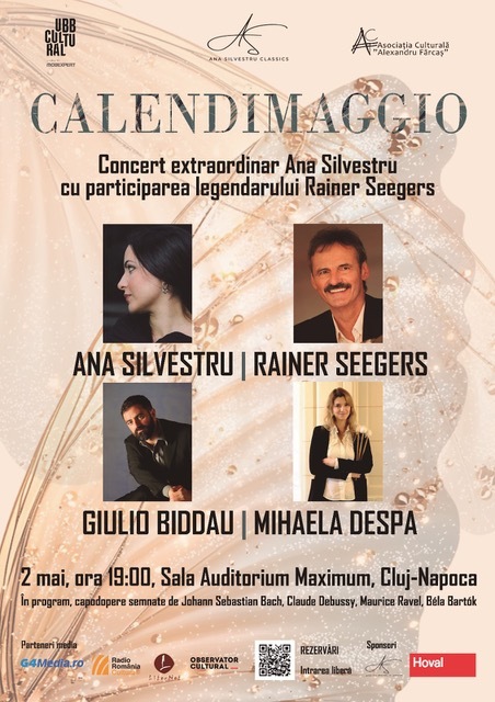 Pianista Ana Silvestru şi Rainer Seegers, prim-timpanist al Filarmonicii din Berlin, în concert extraordinar la Cluj-Napoca
