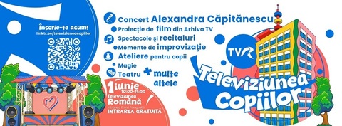 Concert Alexandra Căpitănescu, ateliere, magie şi spectacole, în curtea TVR, de Ziua Copilului