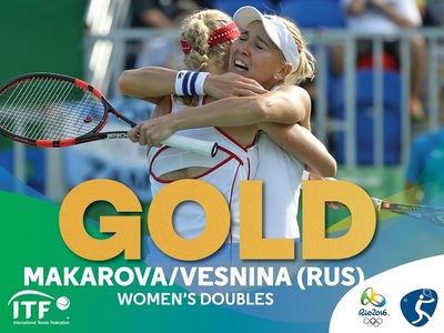 Rio-2016: Ekaterina Makarova şi Elena Vesnina au câştigat medalia de aur la tenis, la dublu feminin