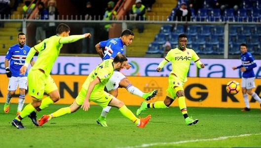 Sampdoria a revenit de la 0-1 şi s-a impus cu 3-1 în faţa echipei Bologna, marcând în minutele 82, 83 şi 88